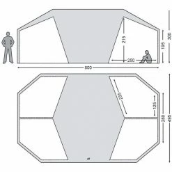 Nordisk Vanaheim 40 m² Inner Cabin technical cotton natural -Tent Accessories Sales Store Vanaheim 40m Skizze